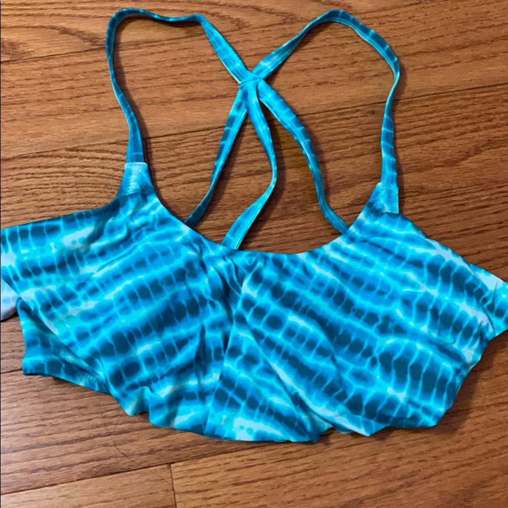 PINK fril swim top
